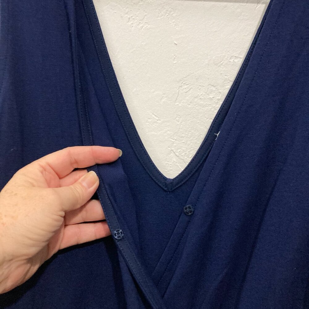 Caralynmirand Jumpsuit Jumper Sleeveless Navy Elastic waist Minimalist XXL - Picture 13 of 13